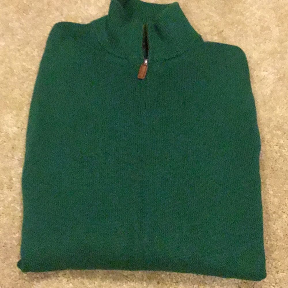 J Crew Cotton Cashmere Hunter Green Sweater XLT